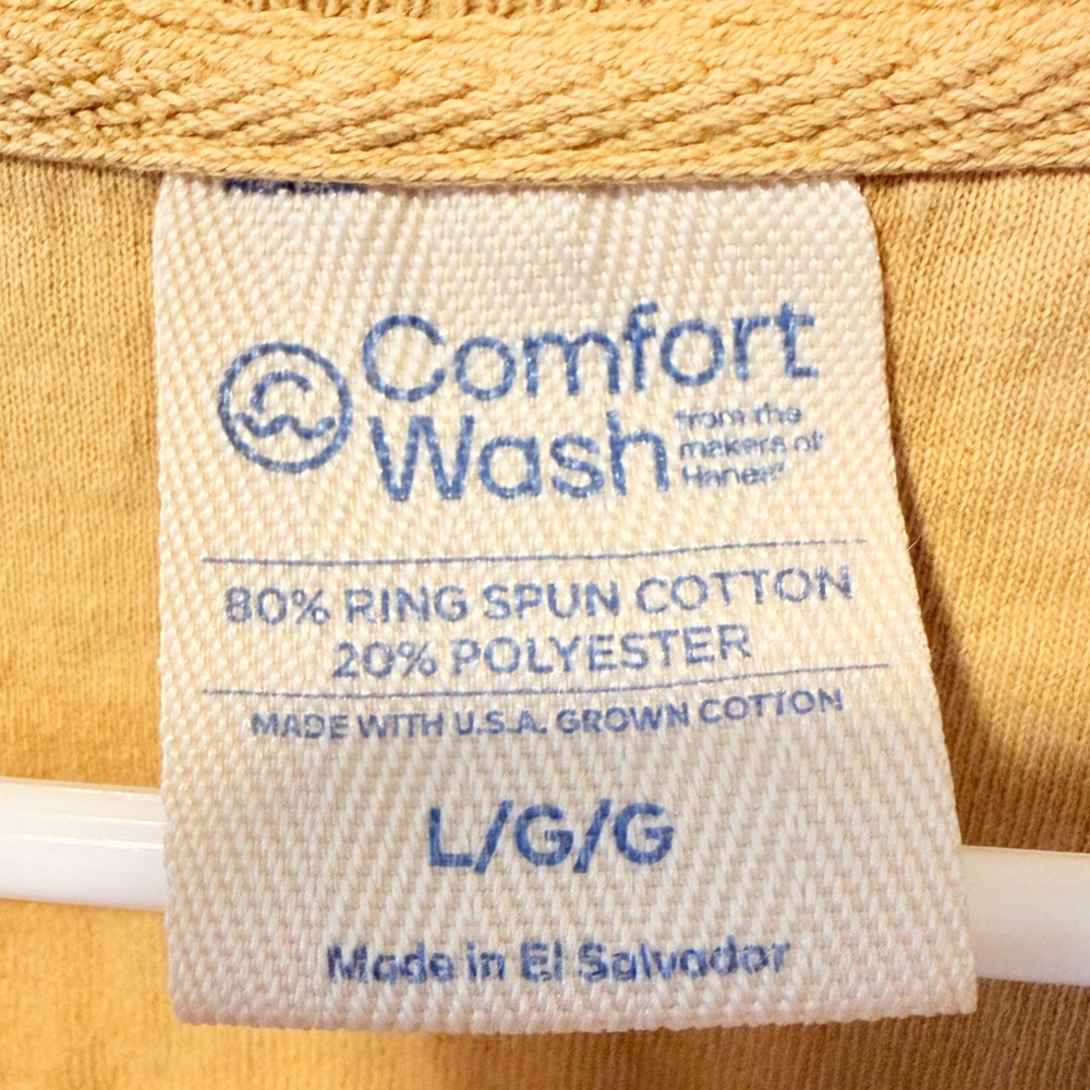 Comfort Wash Montana Puff Print Crewneck Sweatshirt Yellow Unisex Large - Picture 3 of 5